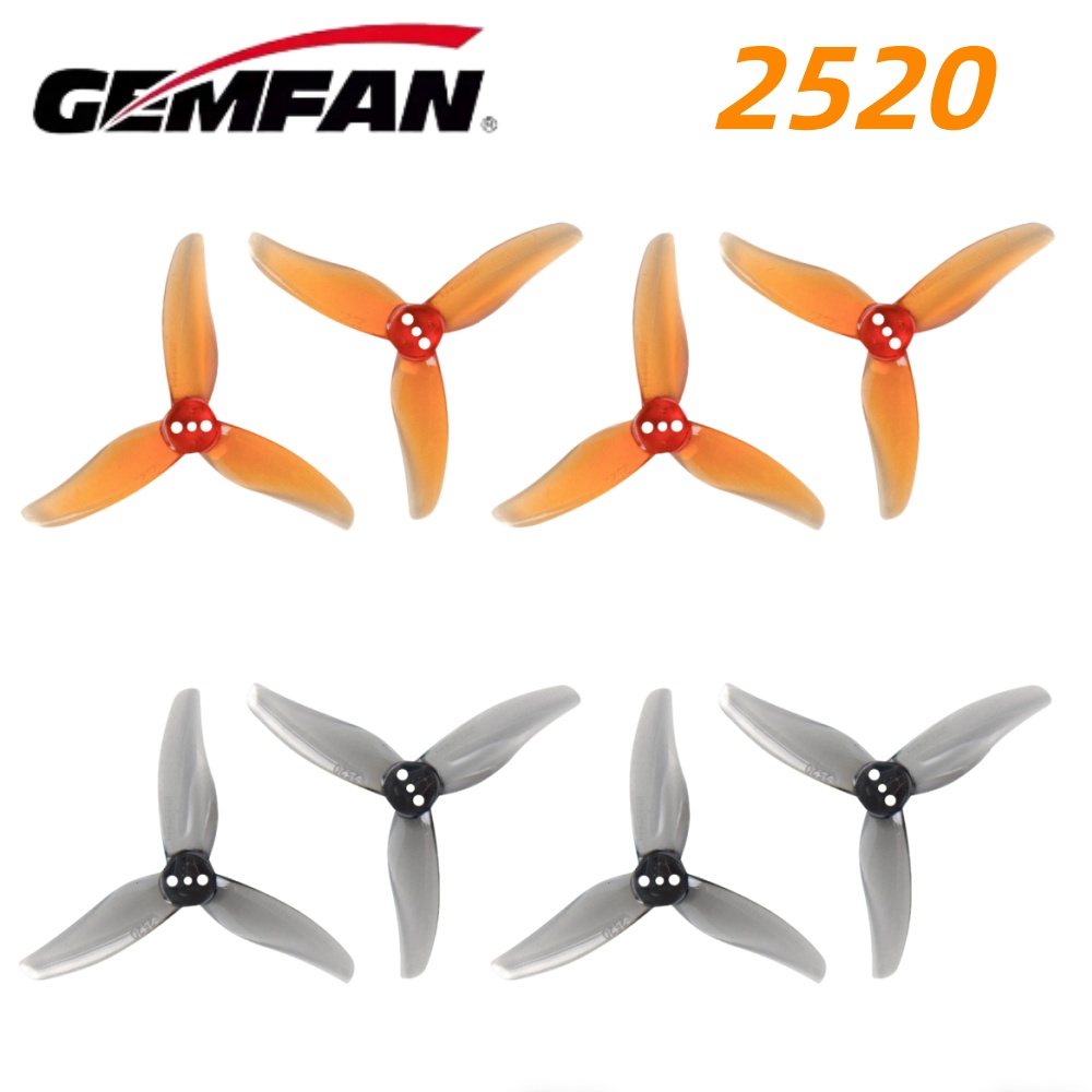 Fpv Drone Motor - 4ペア Gemfan Hurricane 2520 2.5X2X3 3ブレードPCプロペラ