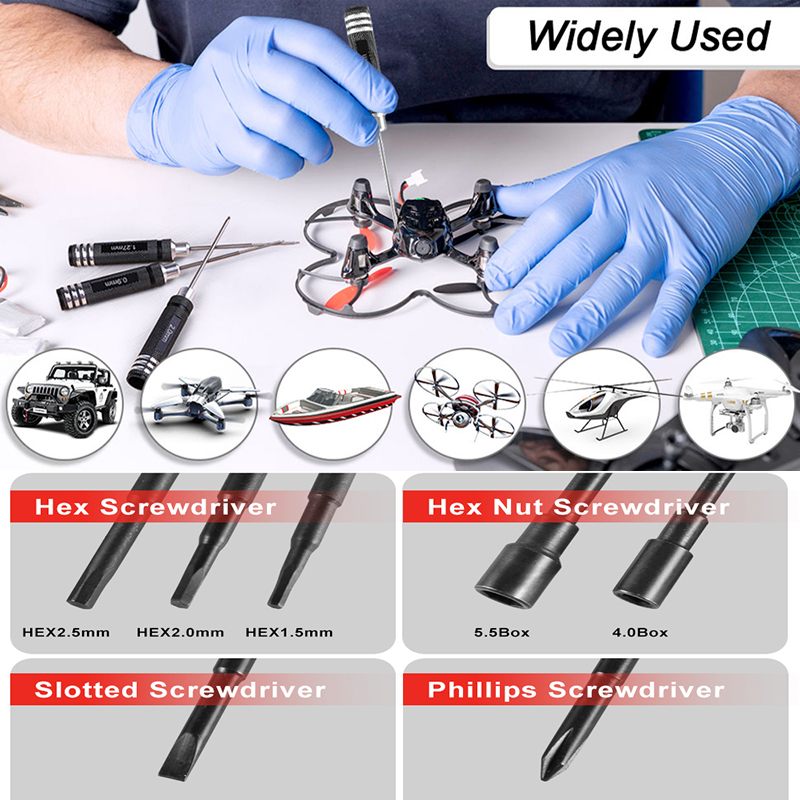 7個入り 1.5 2.0 2.5mm RC六角ドライバーセッ - Fpv Drone Tool Kit のレビューと価格